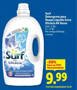 Lidl Surf Detergente para Roupa Líquido Extra Eficácia promoção