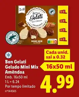 Lidl Bon Gelati Gelado Mini Mix Amêndoa promoção