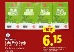 Lidl Milbona Leite Meio Gordo promoção