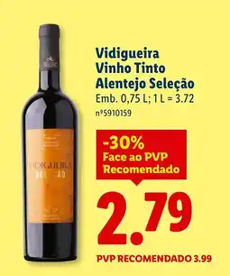 Lidl Vidigueira Vinho Tinto Alentejo Seleção promoção