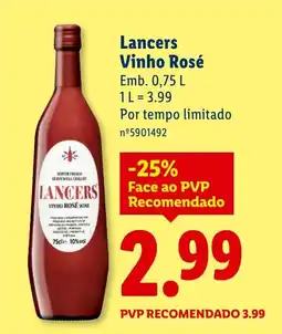 Lidl Lancers Vinho Rosé promoção
