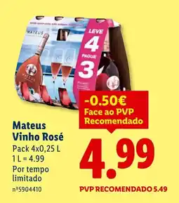 Lidl Mateus Vinho Rosé promoção