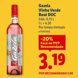 Lidl Gazela Vinho Verde Rosé DOC promoção