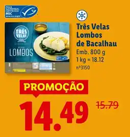 Lidl Três Velas Lombos de Bacalhau promoção