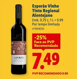 Lidl Esporão Vinho Tinto Regional Alentejano promoção