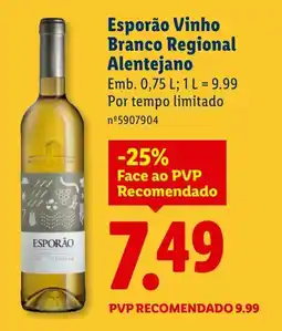Lidl Esporão Vinho Branco Regional Alentejano promoção