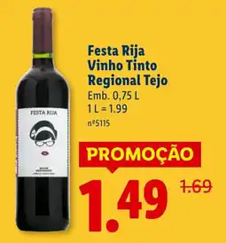 Lidl Festa Rija Vinho Tinto Regional Tejo promoção