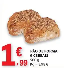 E.Leclerc Pão de forma 9 cereais promoção