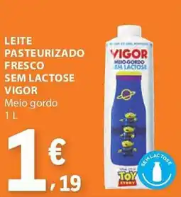 E.Leclerc Leite pasteurizado fresco sem lactose vigor promoção