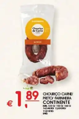 Meu Super Chourico carne/ preto farinheira continente promoção