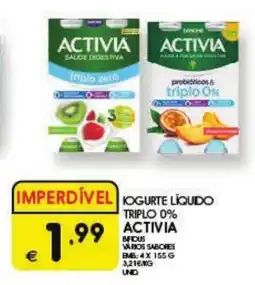 Meu Super Iogurte líquido triplo 0% activia promoção