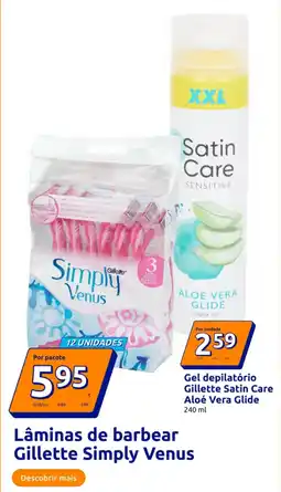 Action Lâminas de barbear Gillette Simply Venus promoção