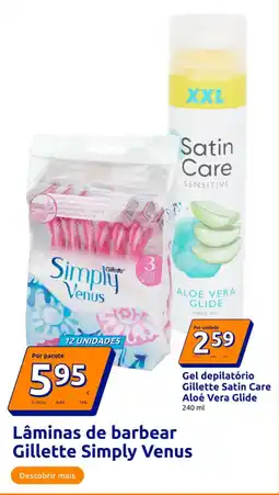 Action Gel depilatório Gillette Satin Care Aloé Vera Glide promoção