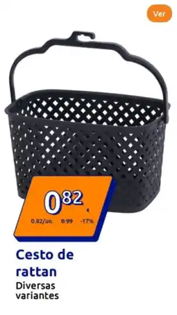 Action Cesto de rattan promoção