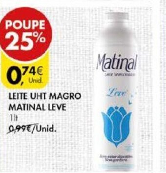 Pingo Doce Leite UHT Magro Matinal Leve 1lt promoção