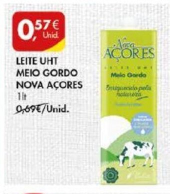 Pingo Doce Leite UHT Meio Gordo Nova Açores 1lt promoção