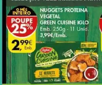 Nuggets Proteina Vegetal Green Cuisine Iglo 250g-11 Unid