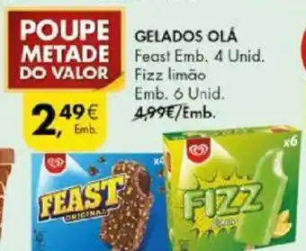 Pingo Doce Gelados Olá 4 Unid/ 6 Unid promoção