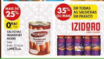 Pingo Doce Salsichas Frankfurt Nobre 8 Unid promoção