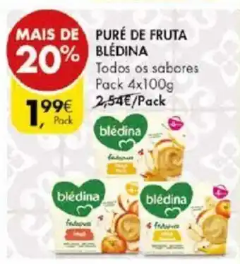 Pingo Doce Puré de Fruta Bléndina 4x100g promoção