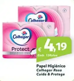 Roque Supermercados Papel Higiénico Colhogar Rosa Cuida & Protege promoção