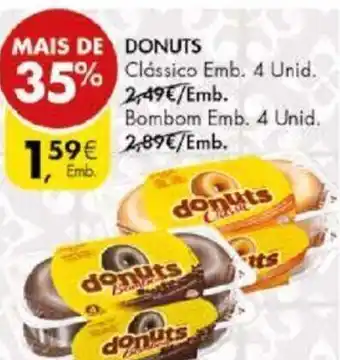 Pingo Doce Donuts Clássico 4 Unid/ Bombom 4 Unid promoção