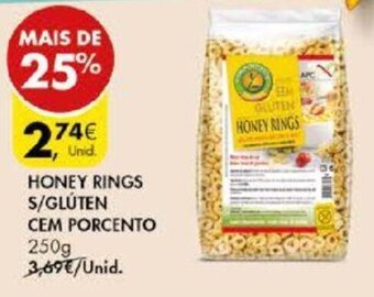 Pingo Doce Honey Rings S/Glúten Cem Porcento 250g promoção