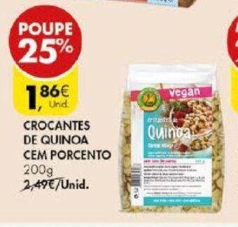 Pingo Doce Crocantes de Quinoa cem Porcento 200g promoção