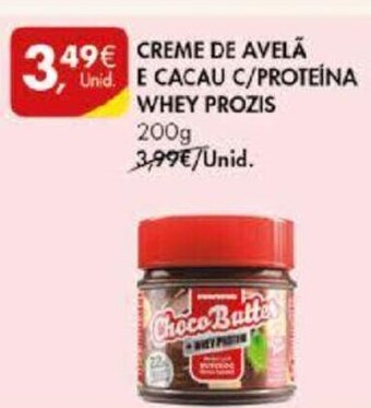Pingo Doce Creme de Avelã e Cacau C/Proteína Whey Prozis 200g promoção