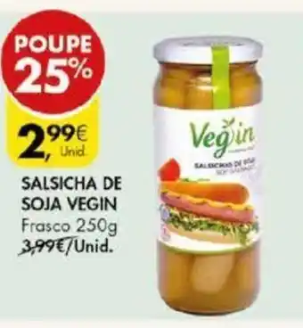 Pingo Doce Salsicha de Soja Vegin 250g promoção