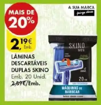 Lâminas Descartáveis Duplas Skino 20 Unid