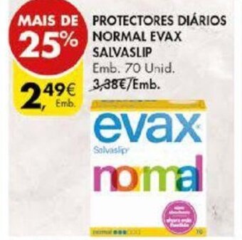 Pingo Doce Protectores Diários Normal Evax Salvaslip 70 Unid promoção
