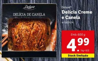 Lidl Deluxe Delícia Creme e Canela 600g promoção