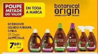 Pingo Doce Botanical Origin Detergente Líquido P/Roupa Citrus 35 Doses promoção