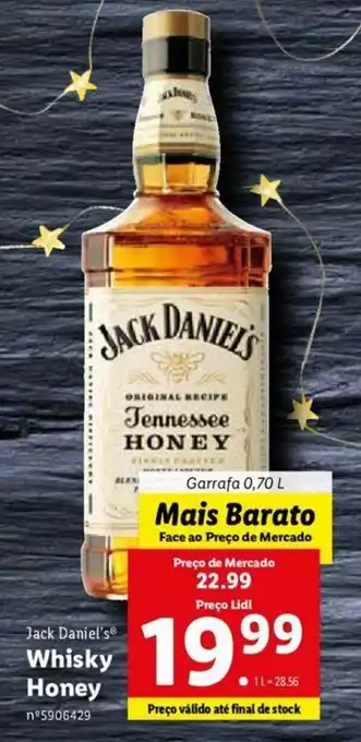Lidl Jack Daniel's Whisky Honey 0,70L promoção