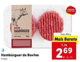 Lidl Hambúrguer de Bovino 465g promoção