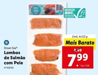 Lidl Ocean Sea Lombos de Salmão com Pele 4x125g promoção