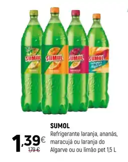 Coviran SUMOL Refrigerante laranja, ananás, maracujá ou laranja do Algarve ou ou limão pet promoção