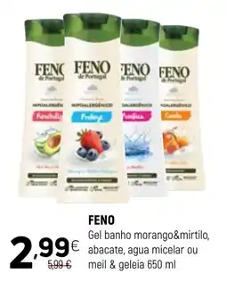 Coviran FENO Gel banho morango&mirtilo, abacate, agua micelar ou meil & geleia promoção