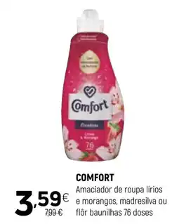 Coviran COMFORT Amaciador de roupa lírios e morangos, madresilva ou flôr baunilhas 76 doses promoção