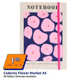 Action Caderno Flower Market A5 promoção