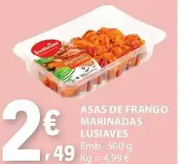 E.Leclerc Asas de frango marinadas lusiaves promoção