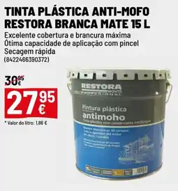 Brico Depôt Tinta plástica anti-mofo restora branca mate promoção