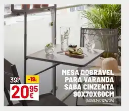 Brico Depôt Mesa dobrável para varanda saba cinzenta promoção