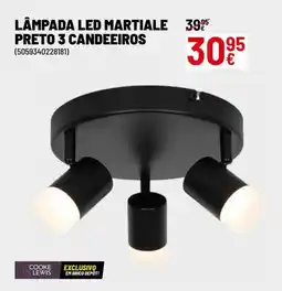 Brico Depôt Lâmpada led martiale preto 3 candeeiros promoção