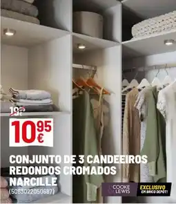 Brico Depôt Conjunto de 3 candeeiros redondos cromados narcille promoção