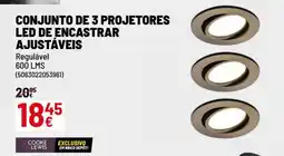 Brico Depôt Conjunto de 3 projetores led de encastrar ajustáveis promoção