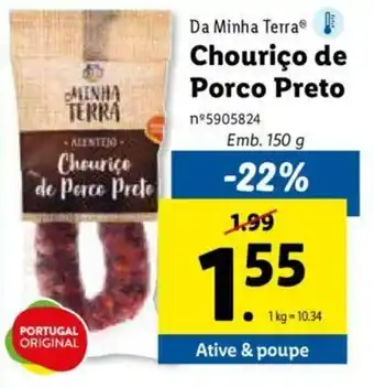 Lidl Da Minha Terra Chouriço de Porco Preto 150g promoção