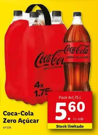 Lidl Coca-Cola Zero Açúcar 4x1,75L promoção