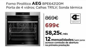 El Corte Inglés Forno aeg promoção